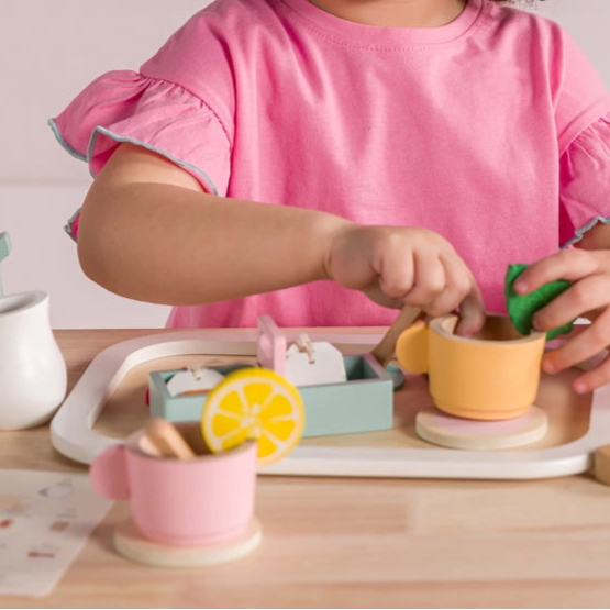 Kitchen Corner Wooden Tea Set With Tea Menu