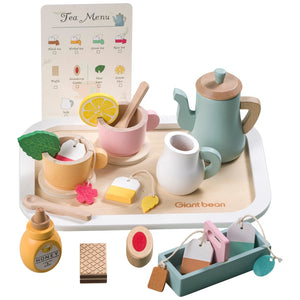 Kitchen Corner Wooden Tea Set With Tea Menu