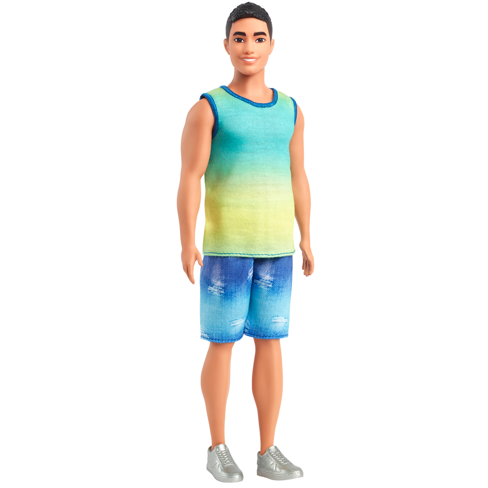 Barbie Fashionistas Ken Doll 236 With Black Hair & Ombre Tank Top
