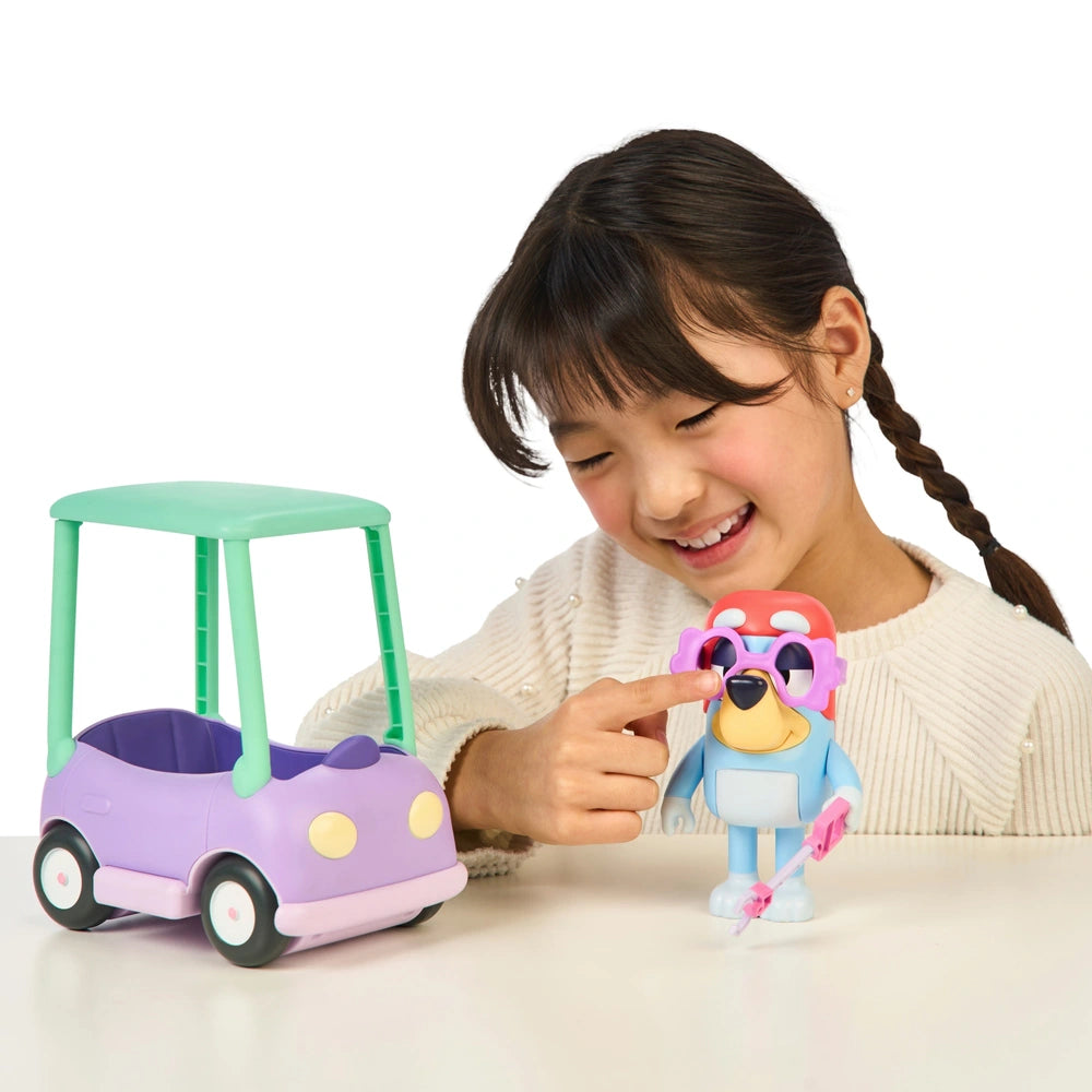 Bluey Chat Mates Figure & Vehicle Grannies Car With Janet