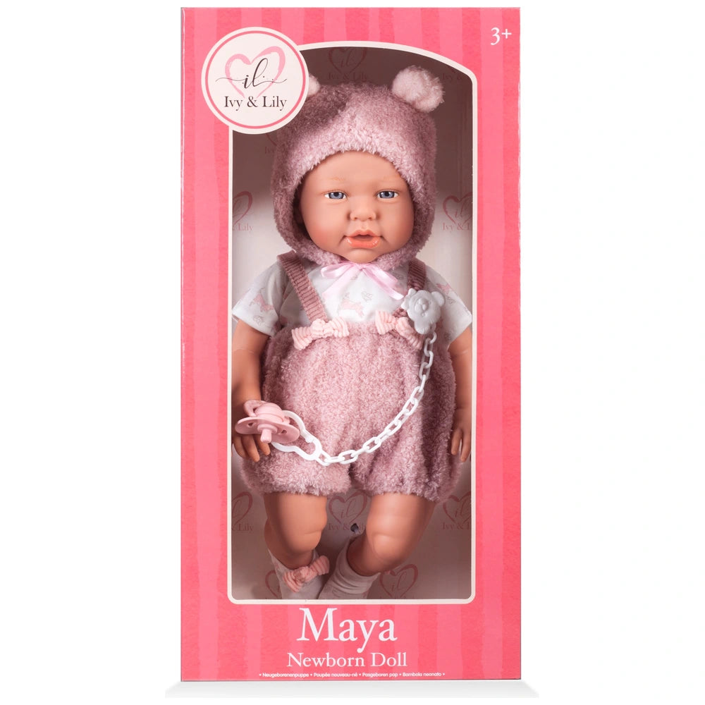Ivy & Lily Realistic Newborn Baby Doll Maya 46Cm