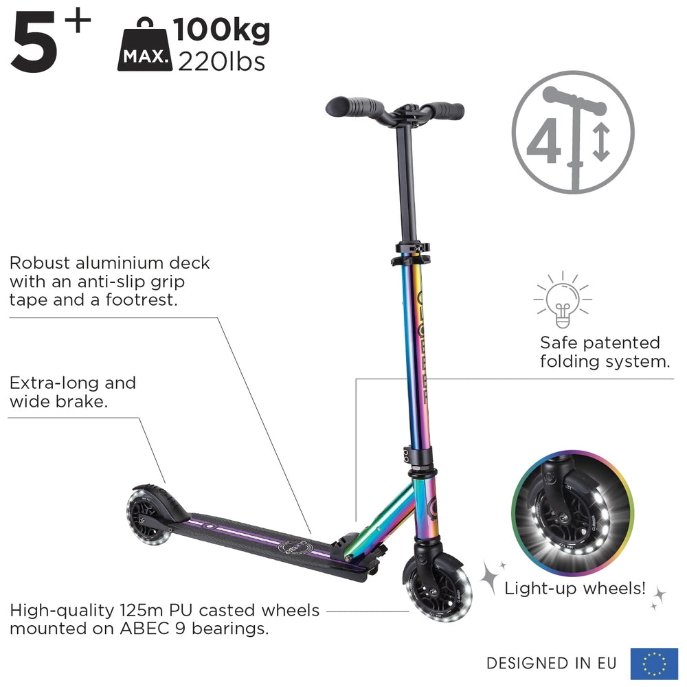 Globber Flow Element Lights Scooter Neochrome