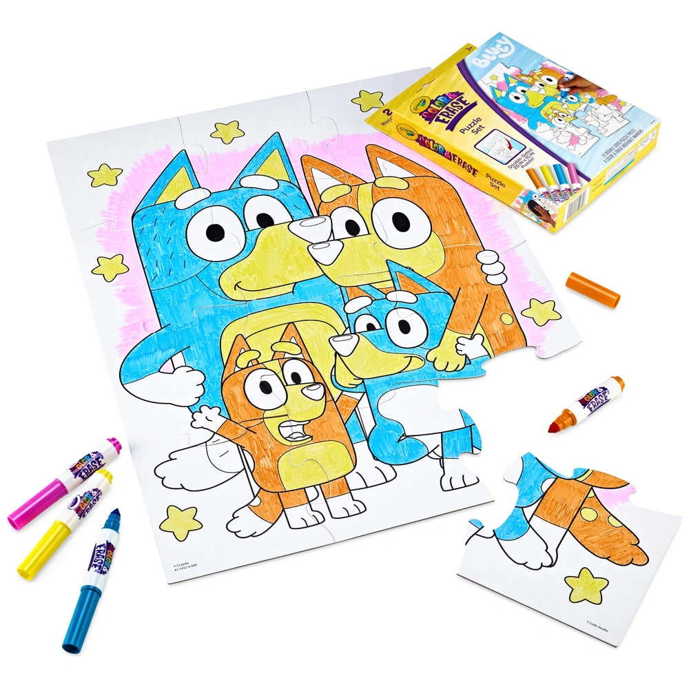 My First Crayola Puzzle Set Colour & Erase Bluey