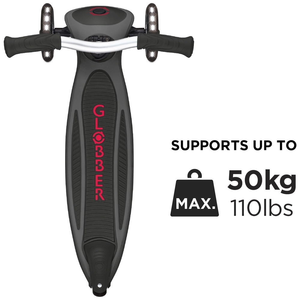 Globber Pro Lights Folding Scooter Black And Grey