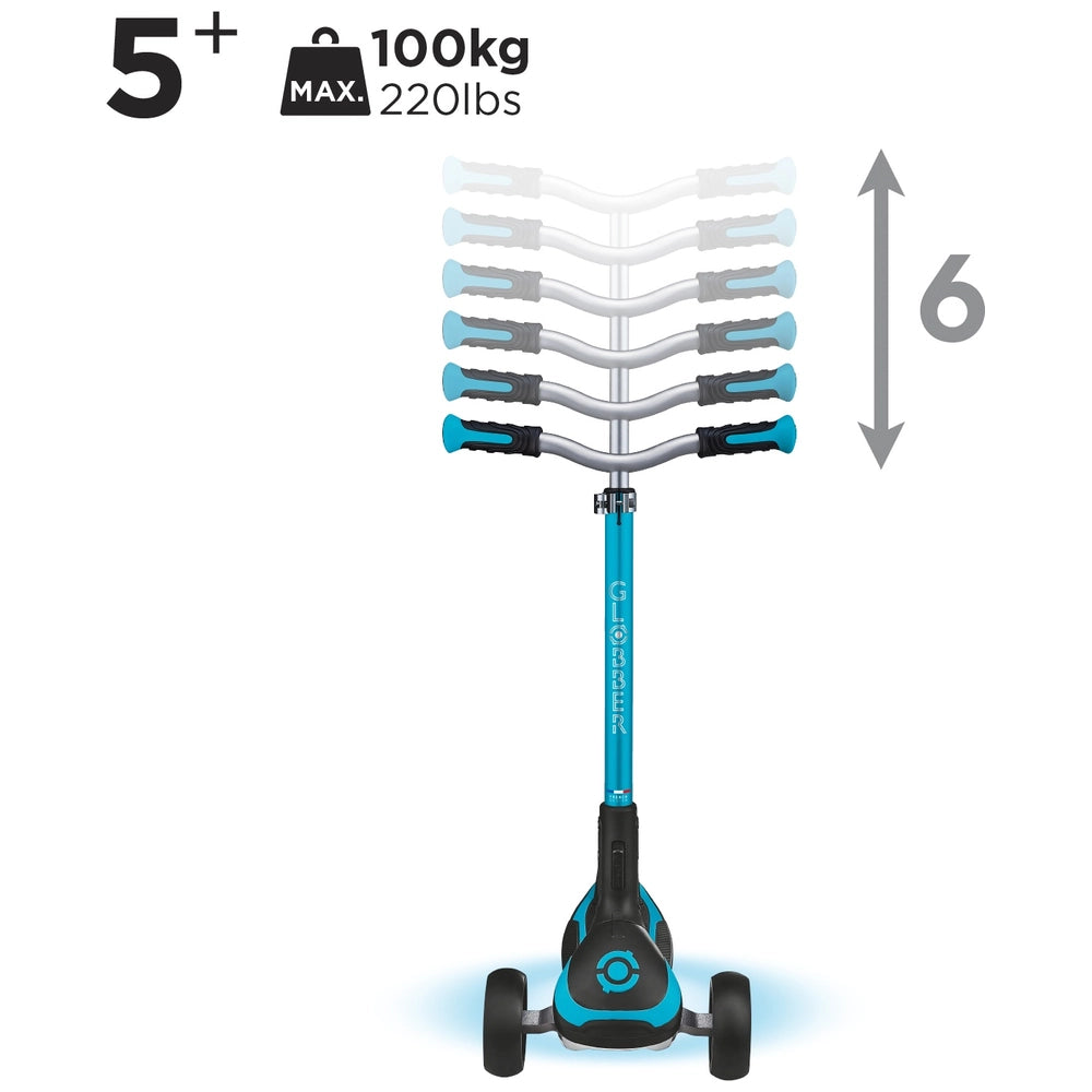 Globber Ultimum Lights Folding Scooter Aqua
