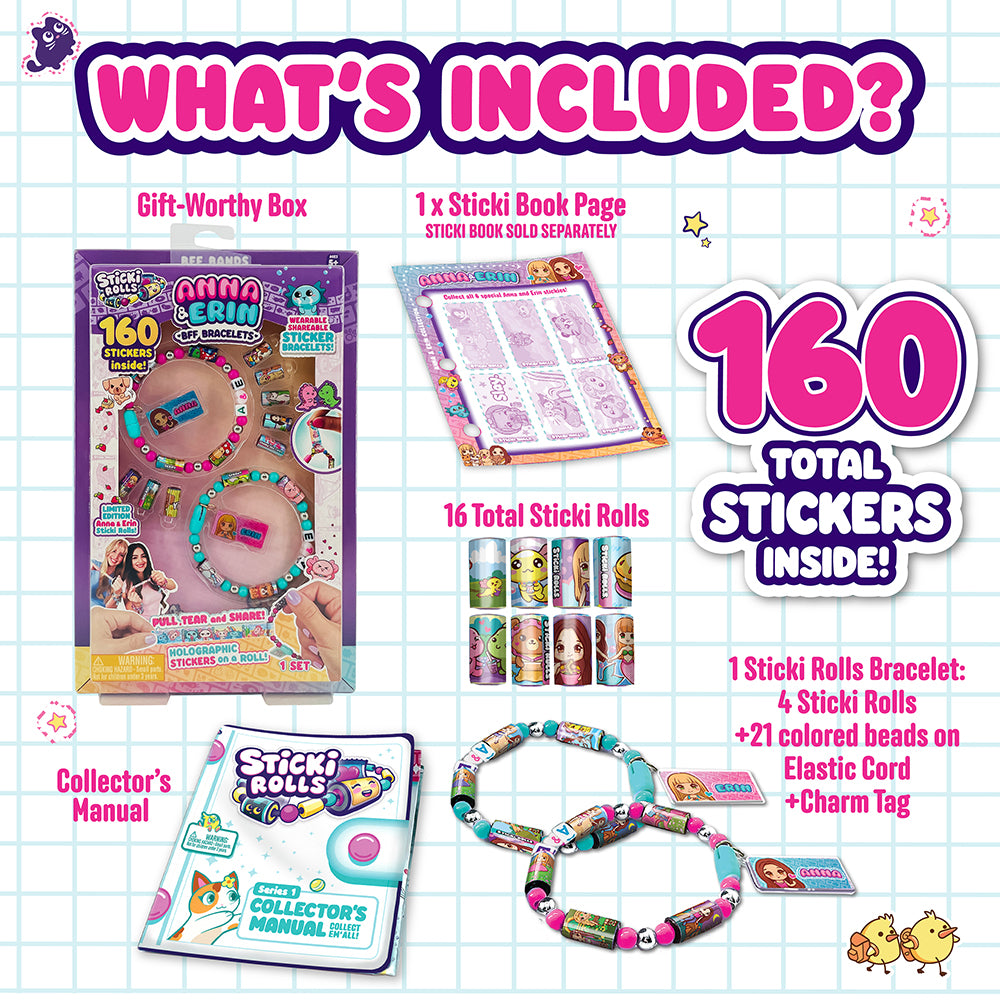 Sticki Rolls Anna & Erin Sticker Jewellery Making Set Bff Bracelets