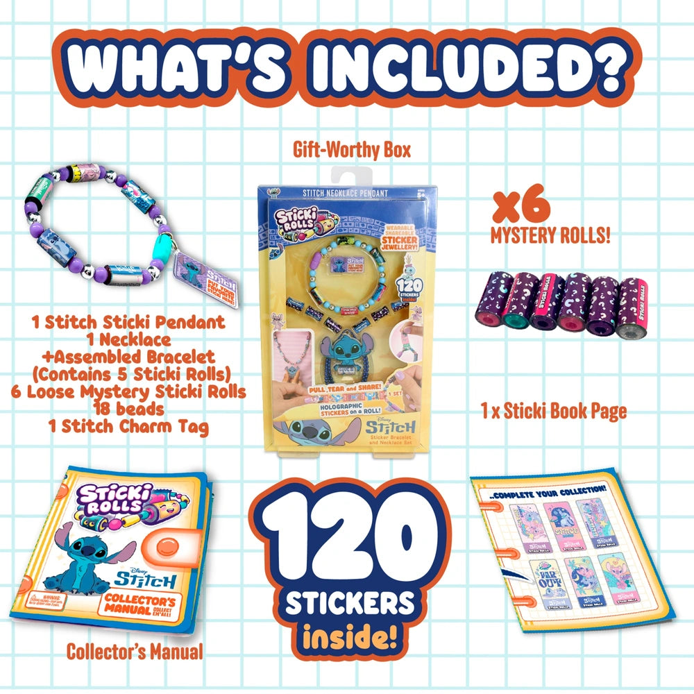 Sticki Rolls Disney Stitch Sticker Jewellery Making Set