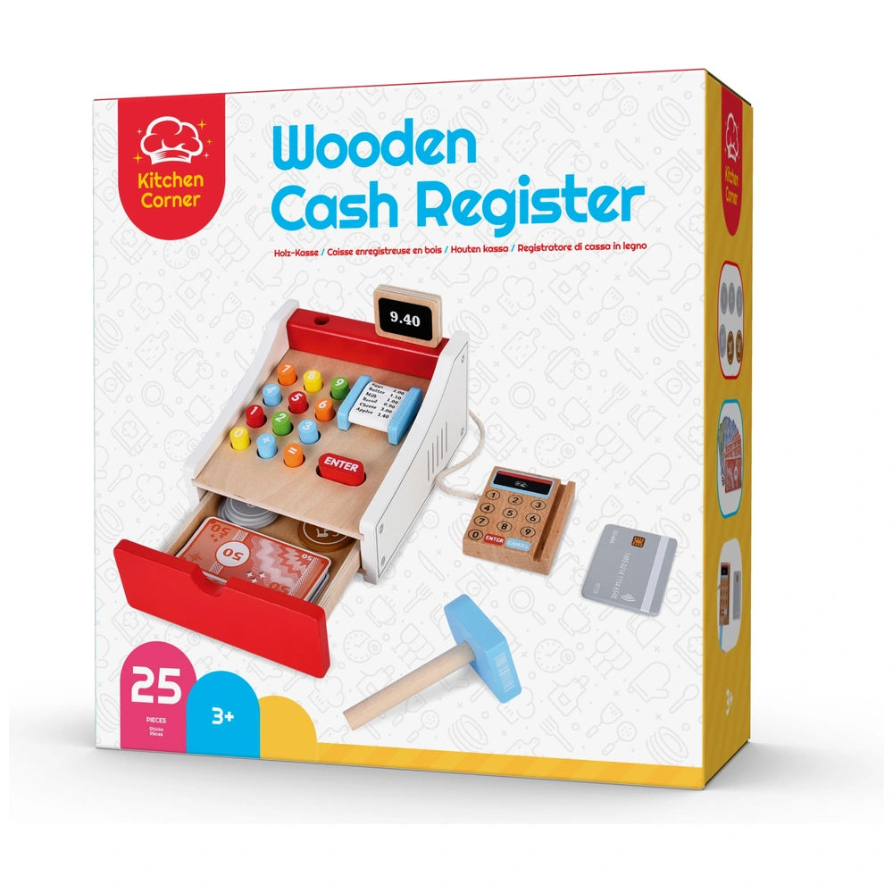 Kitchen Corner Wooden Cash Register With Accessories