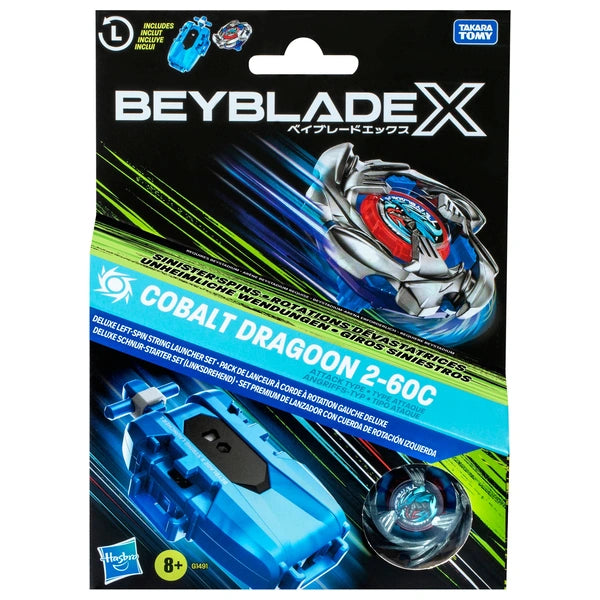 Beyblade X Cobalt Dragoon 2-60C Deluxe String Launcher Set