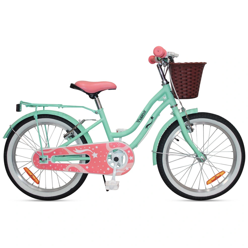 18 Inch Verve Star Bike With Basket Mint And Pink