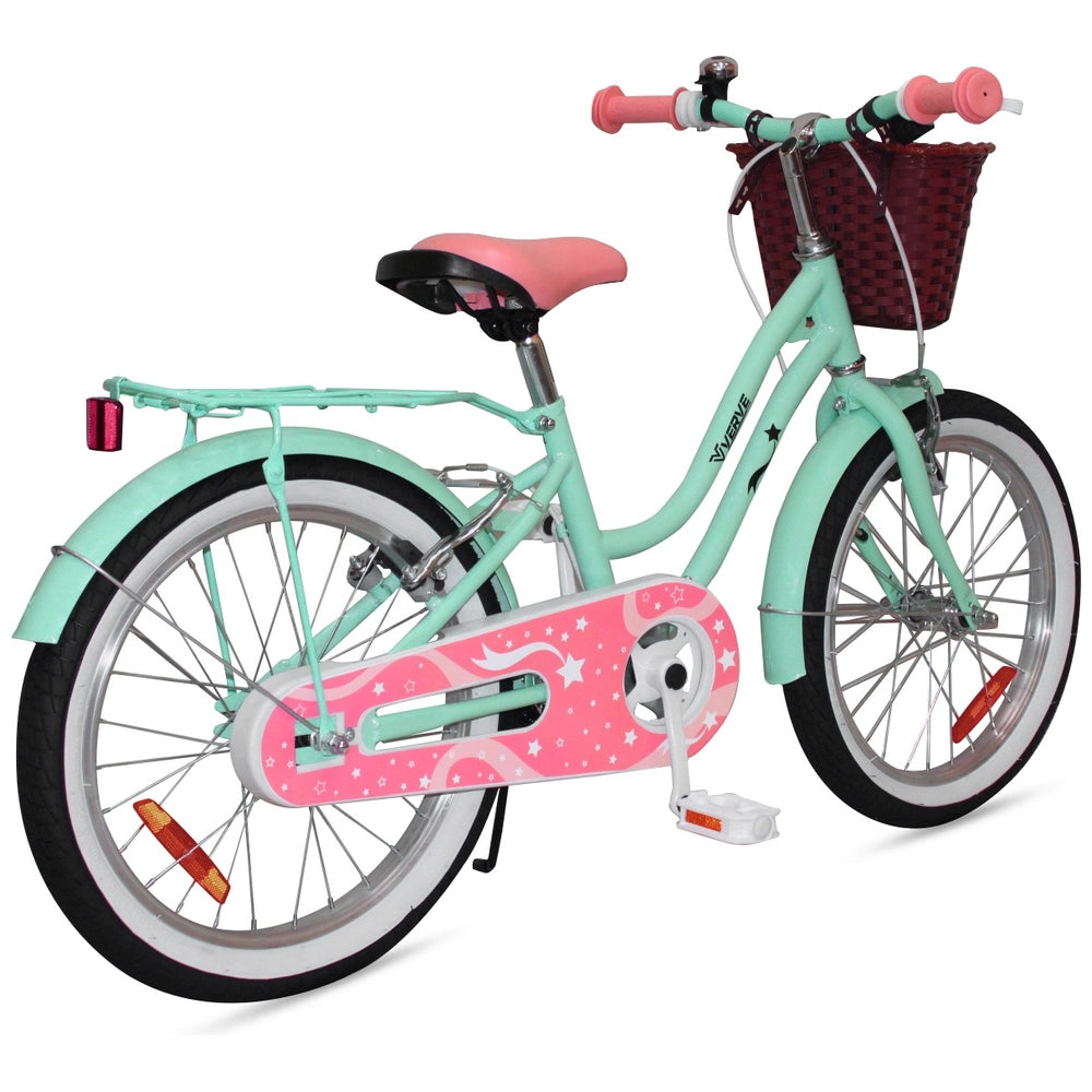 18 Inch Verve Star Bike With Basket Mint And Pink