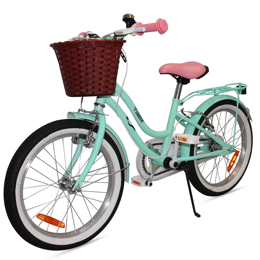 18 Inch Verve Star Bike With Basket Mint And Pink