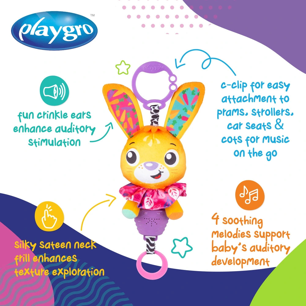 Playgro Musical Betsy Bunny Stroller Toy