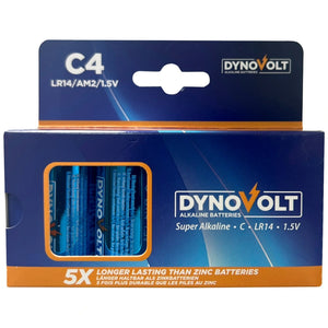 Dynovolt C Alkaline Batteries 4 Pack