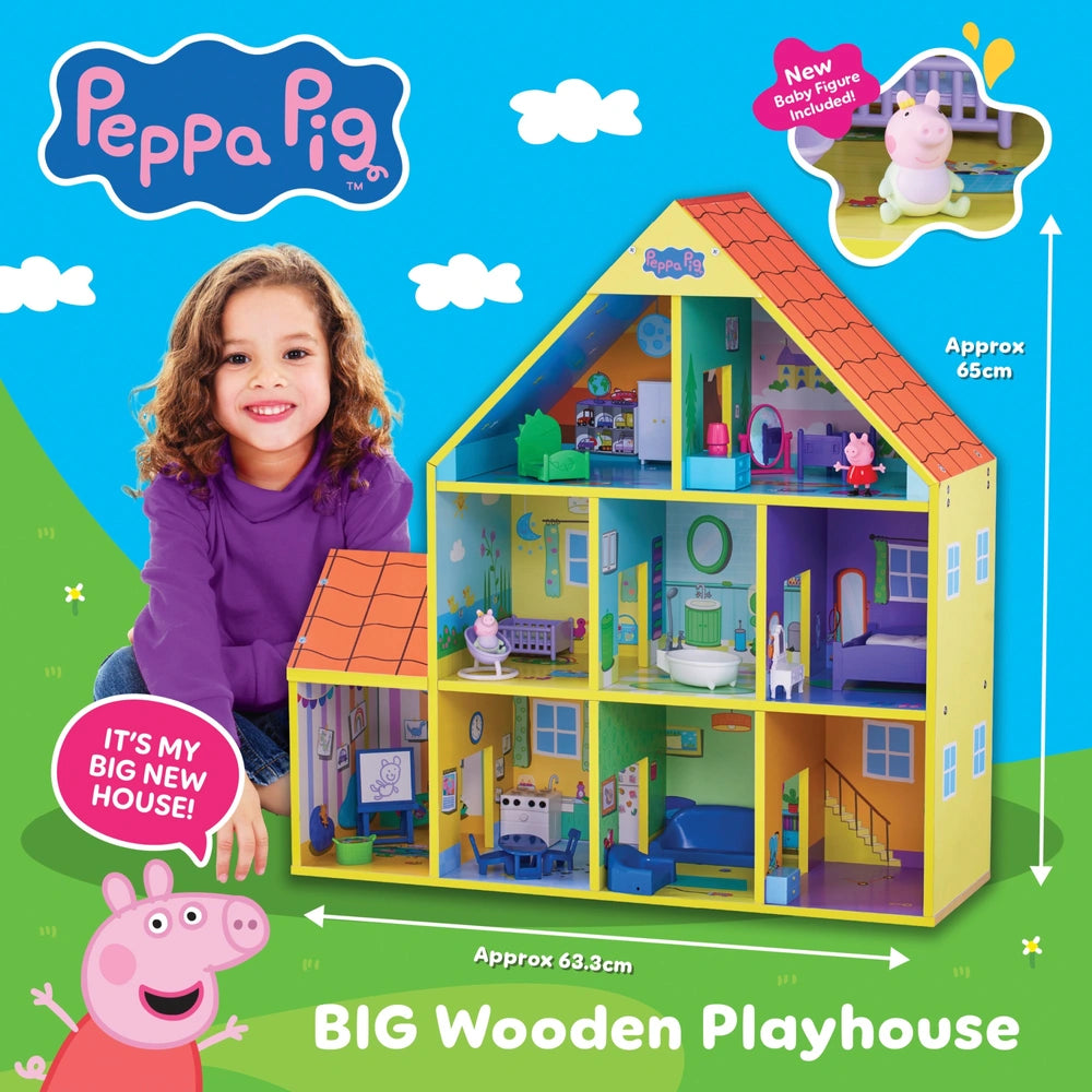 Peppa Pig Peppa And Baby Evie Wooden Play House