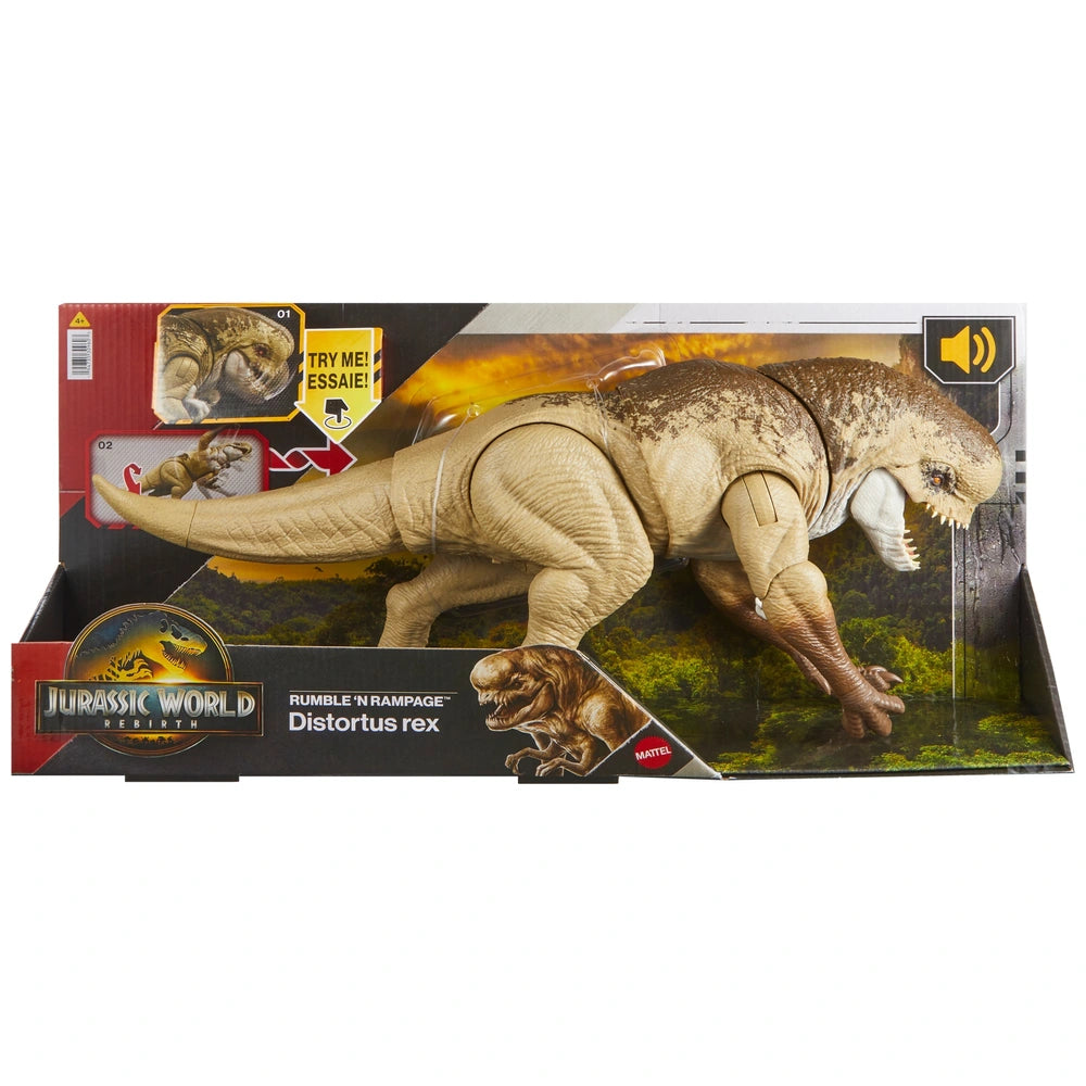 Jurassic World Rebirth Rumble 'N Rampage Dinosaur Action Figure Distortus Rex
