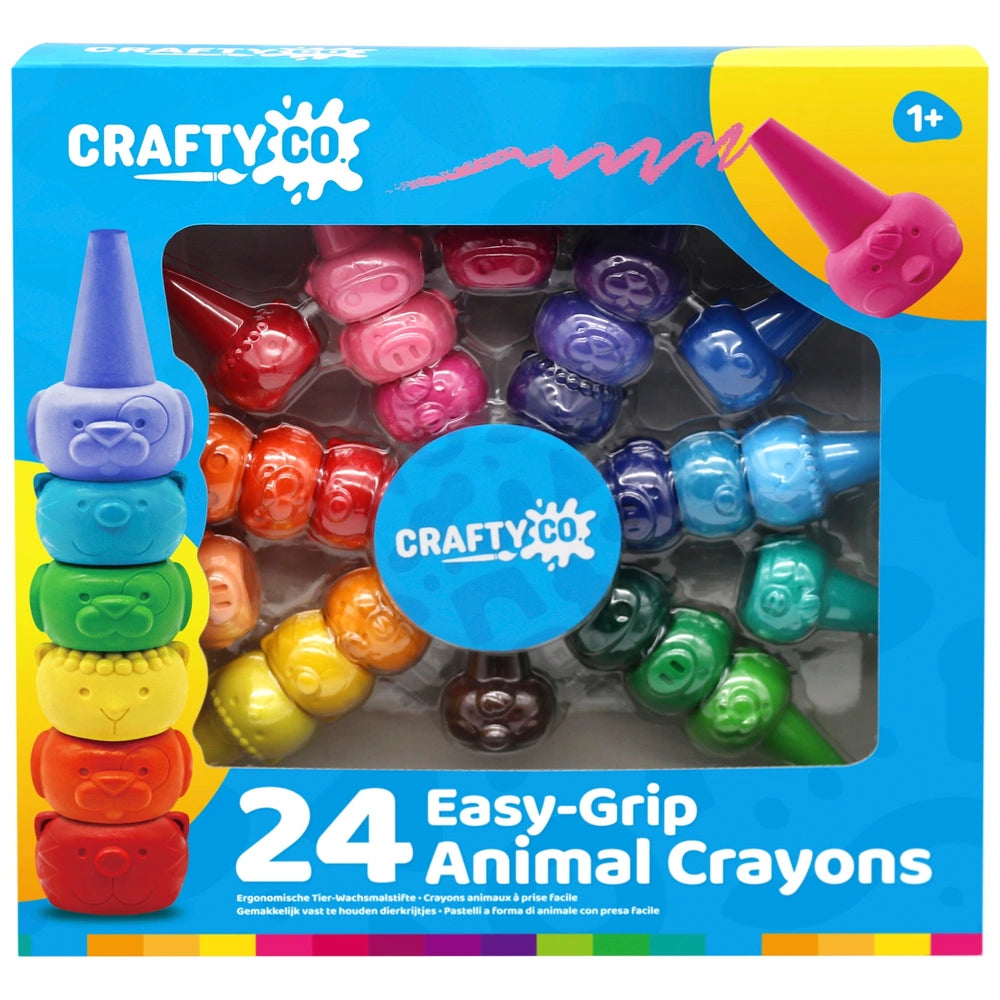 Crafty Co. Easy-Grip Animal Crayons Set 24 Piece