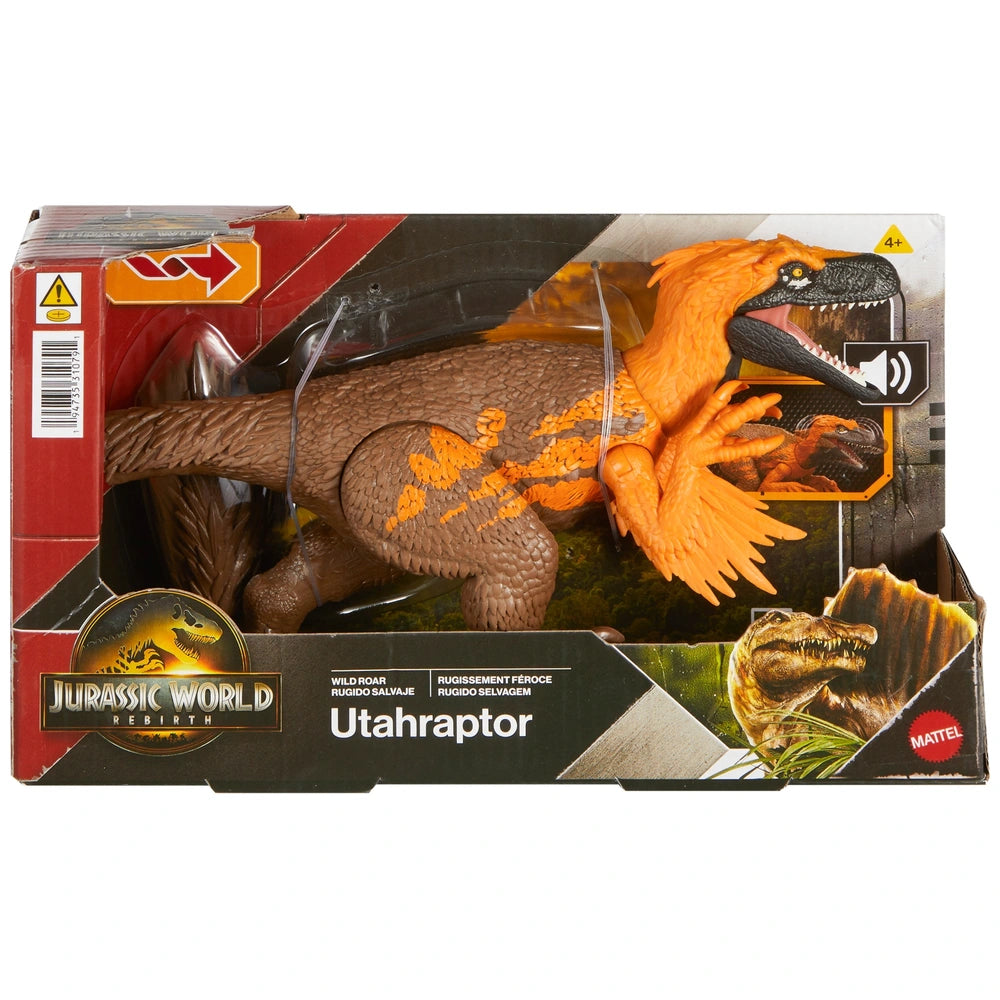 Jurassic World Rebirth Wild Roar Dinosaur Action Figure Utahraptor