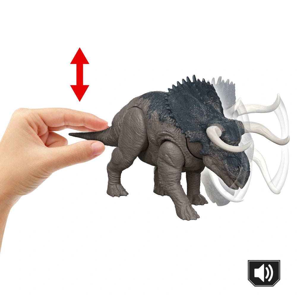 Jurassic World Rebirth Wild Roar Dinosaur Action Figure Nasutoceratops