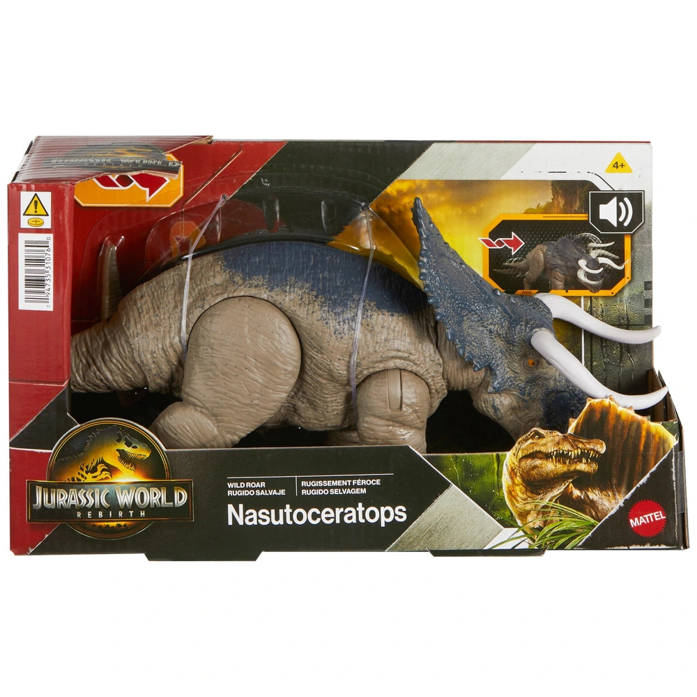 Jurassic World Rebirth Wild Roar Dinosaur Action Figure Nasutoceratops
