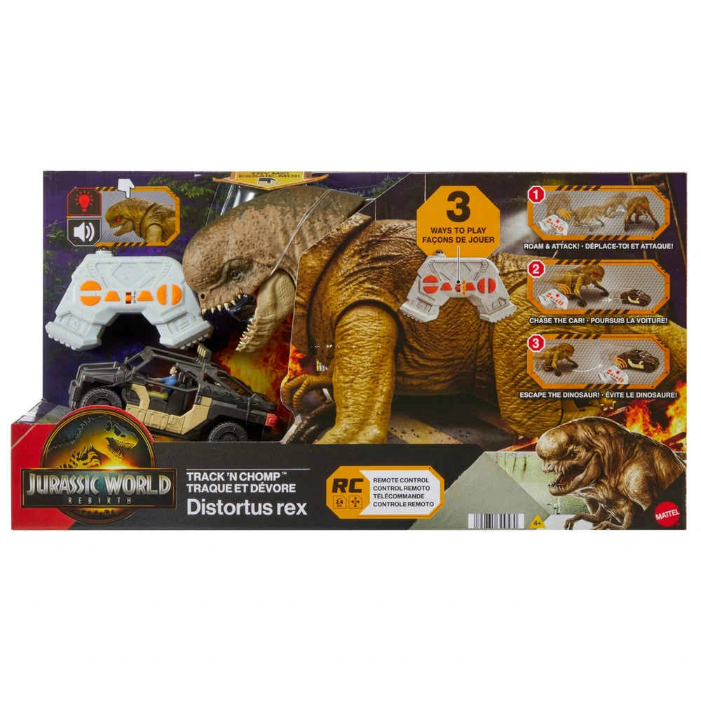 Jurassic World Rebirth Remote Control Track 'N Chomp Dinosaur Distortus Rex