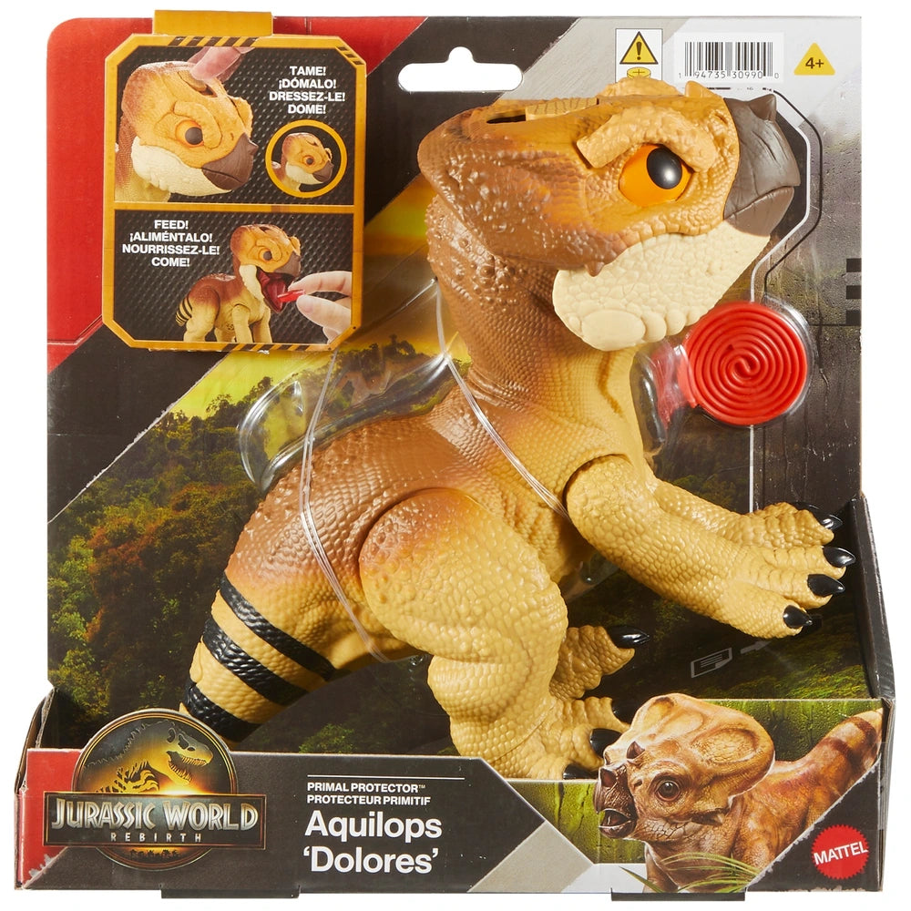 Jurassic World Rebirth Primal Protector Dinosaur Interactive Toy Aquilops Dolores