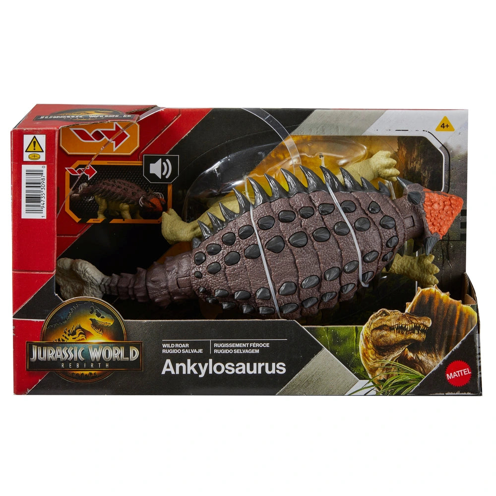 Jurassic World Rebirth Wild Roar Dinosaur Action Figure Ankylosaurus