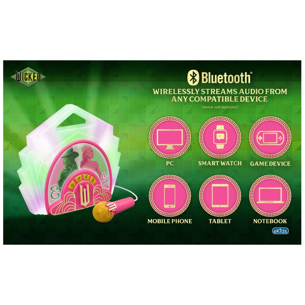 Wicked Sing-Along Bluetooth Boombox With Microphone