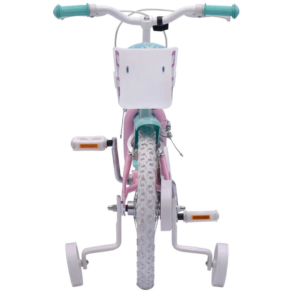 16 Inch Unicorn Bike With Doll Carrier Pastel Pink And Blue