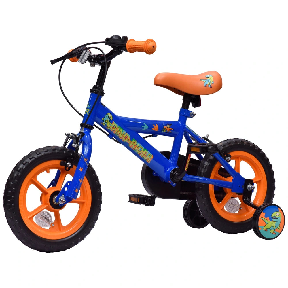 12 Inch Dinosaur Rider Bike Blue & Orange