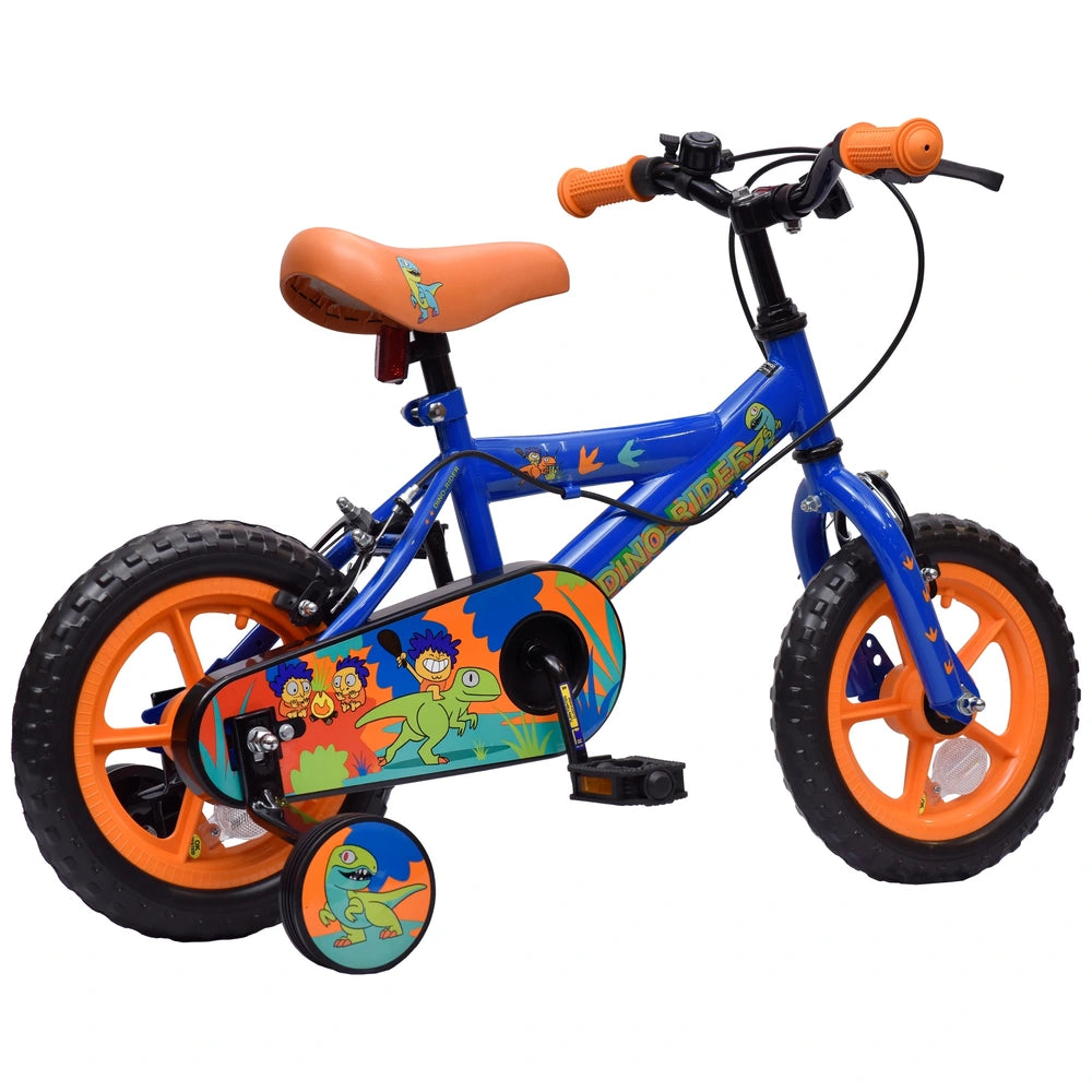 12 Inch Dinosaur Rider Bike Blue & Orange