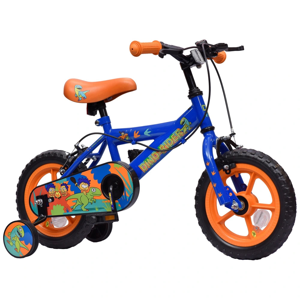 12 Inch Dinosaur Rider Bike Blue & Orange