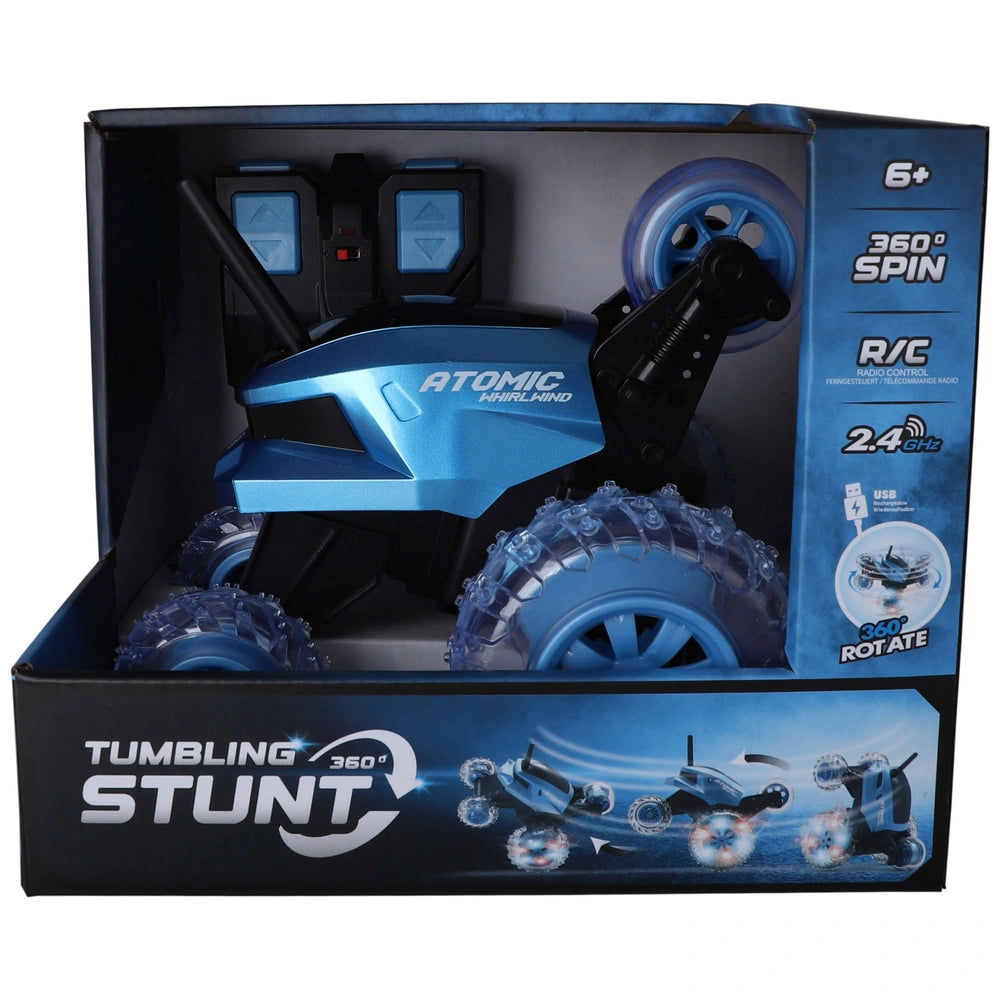 Atomic Whirlwind Remote Control Led Tumbling Stunt Car Blue