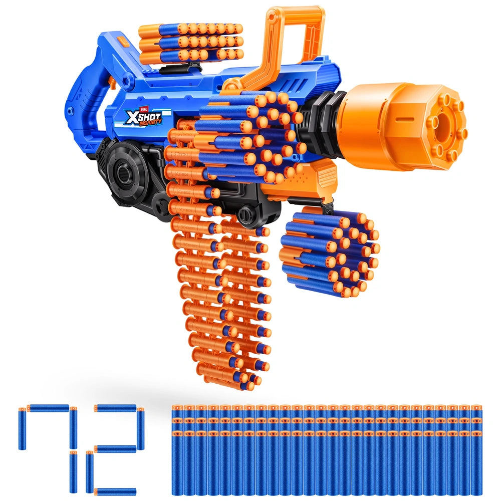 Xshot By Zuru Insanity Smoking Barrel Blaster With 72 Darts