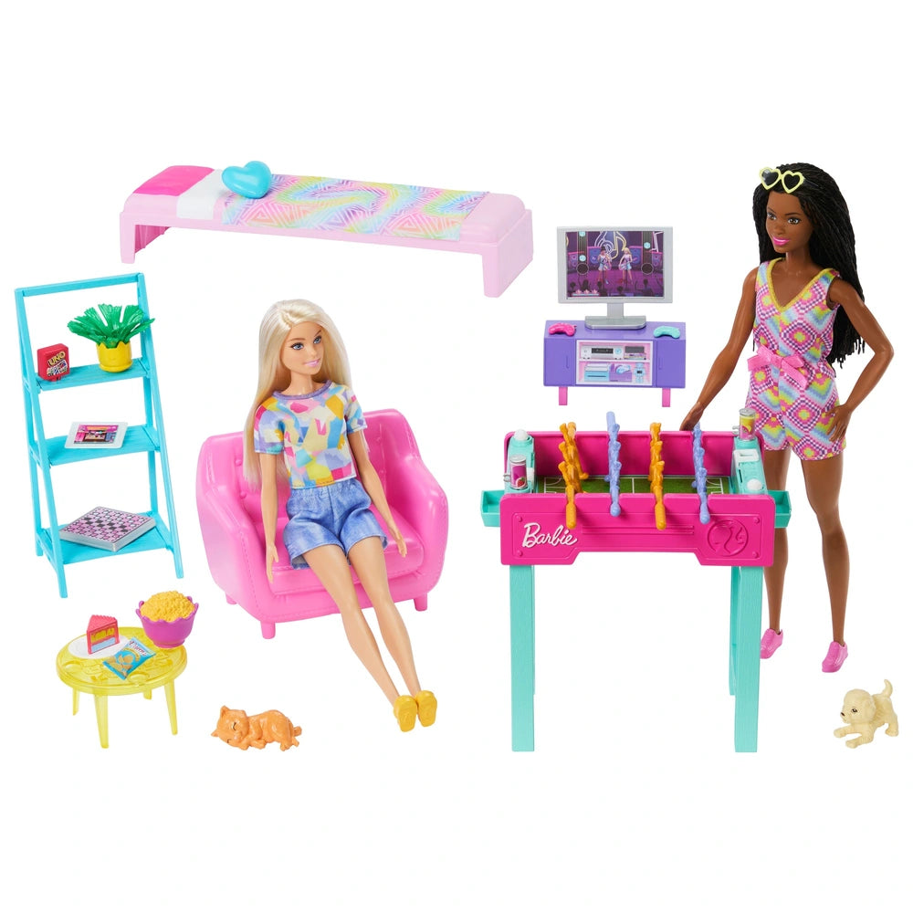 Barbie Games Room Playset With 2 Dolls