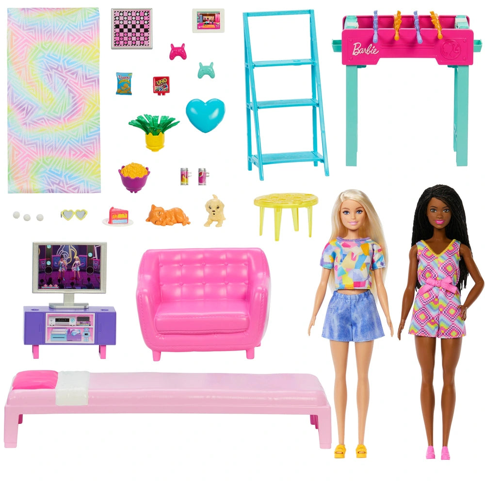 Barbie Games Room Playset With 2 Dolls