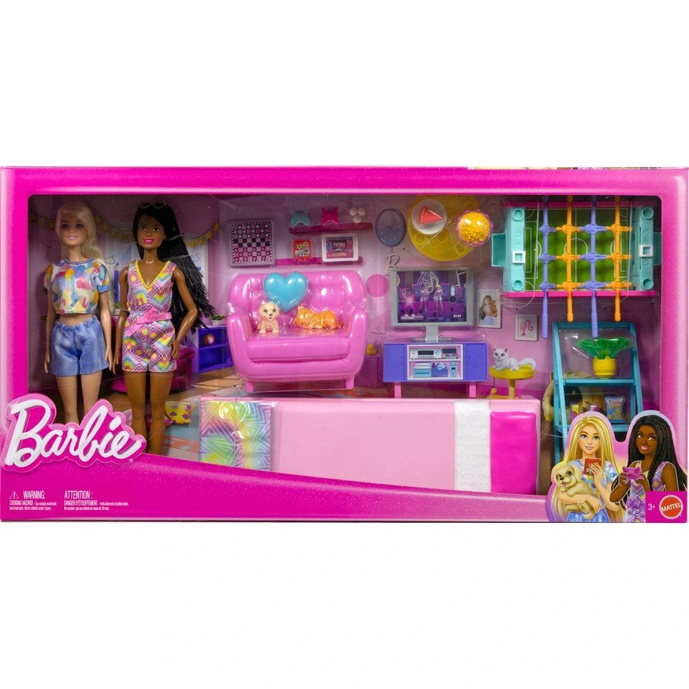 Barbie Games Room Playset With 2 Dolls