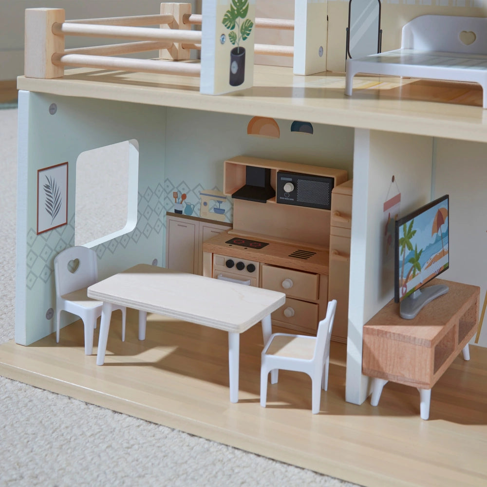 Mia's Modern Wooden Doll House Including Furniture