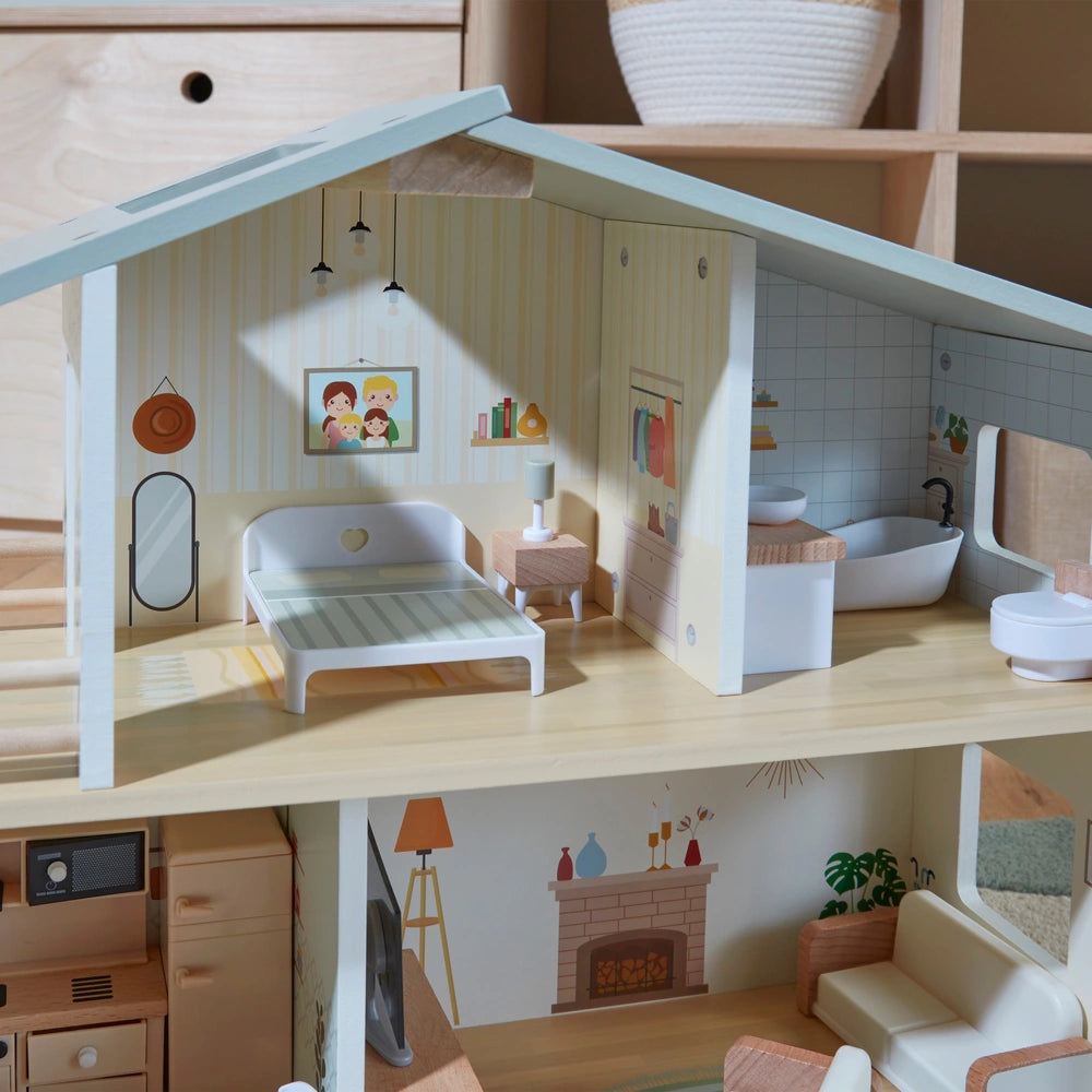 Mia's Modern Wooden Doll House Including Furniture