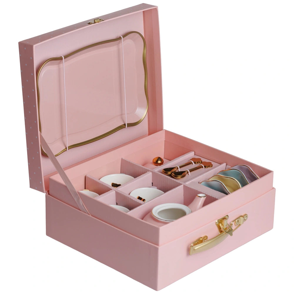 Deluxe Polka-Dots And Butterflies Porcelain Tea Set