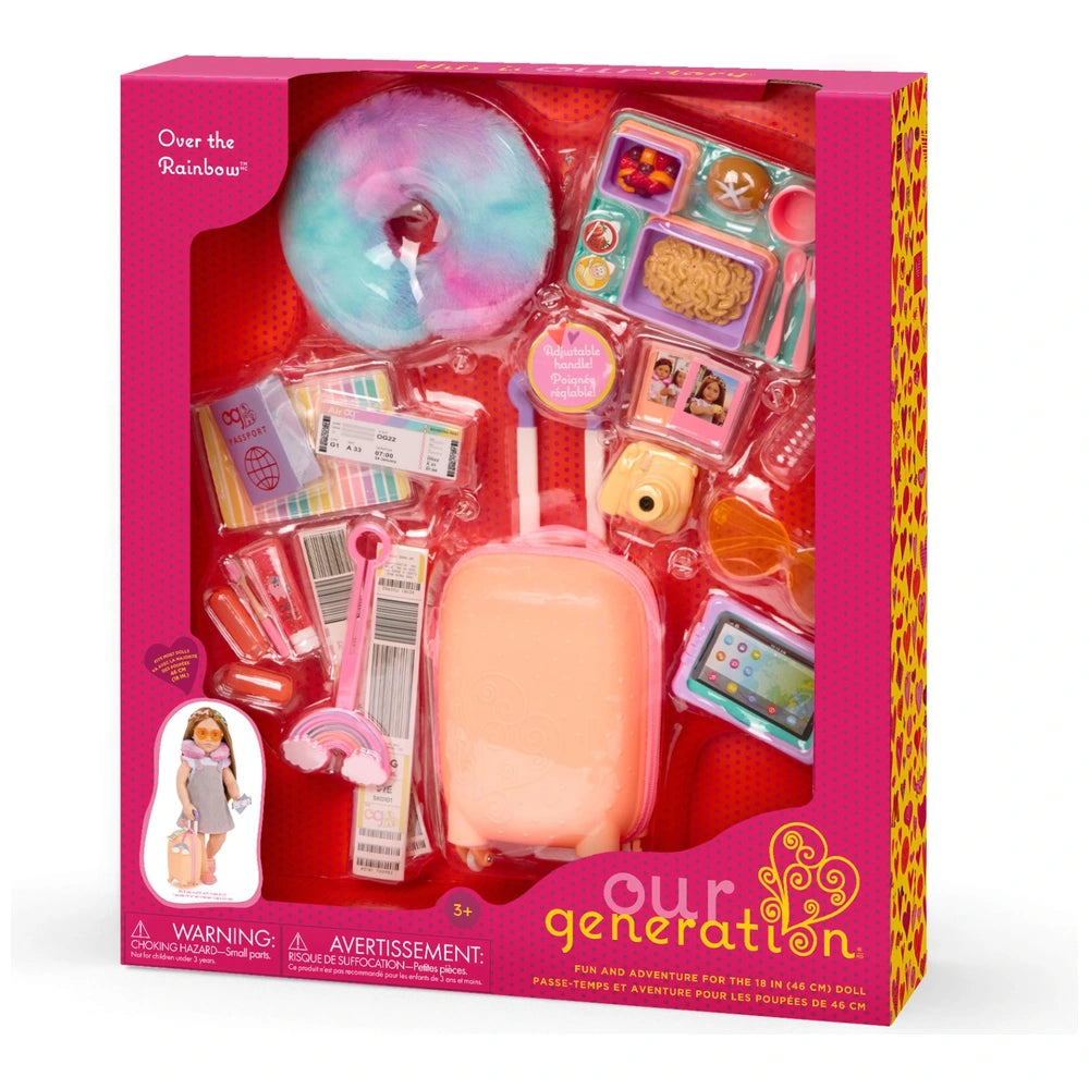 Our Generation Deluxe Rainbow Luggage Set
