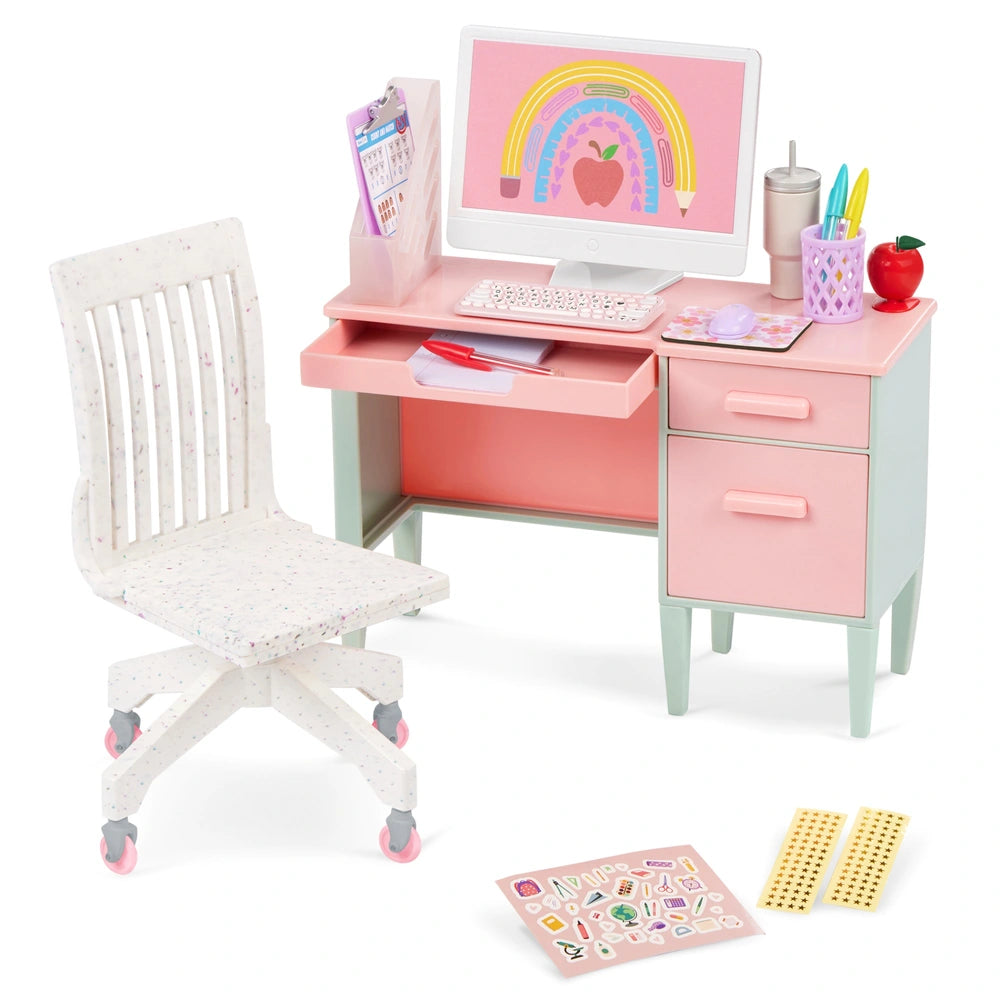 Our Generation School Teacher's Desk With Accessories Set