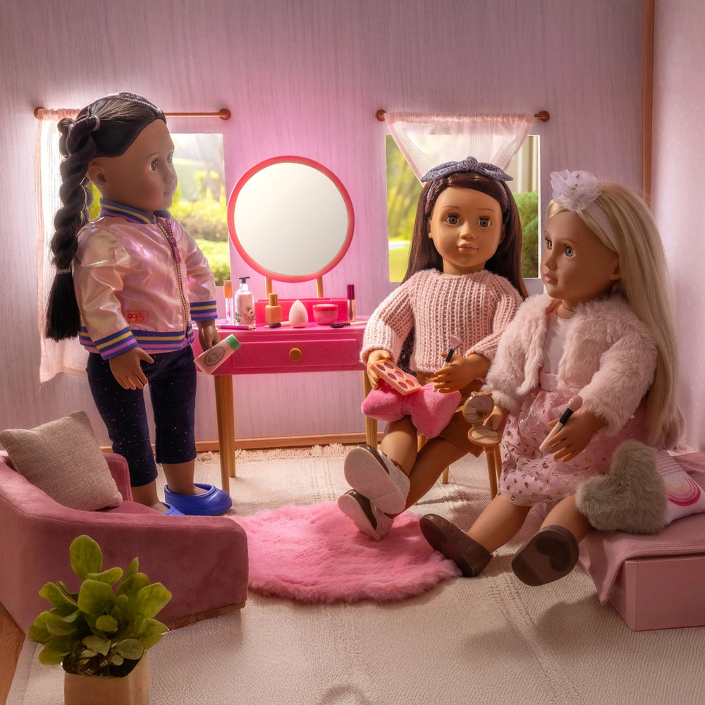 Our Generation Vanity Table And Chair With Accessories Fabulous Fun Playset