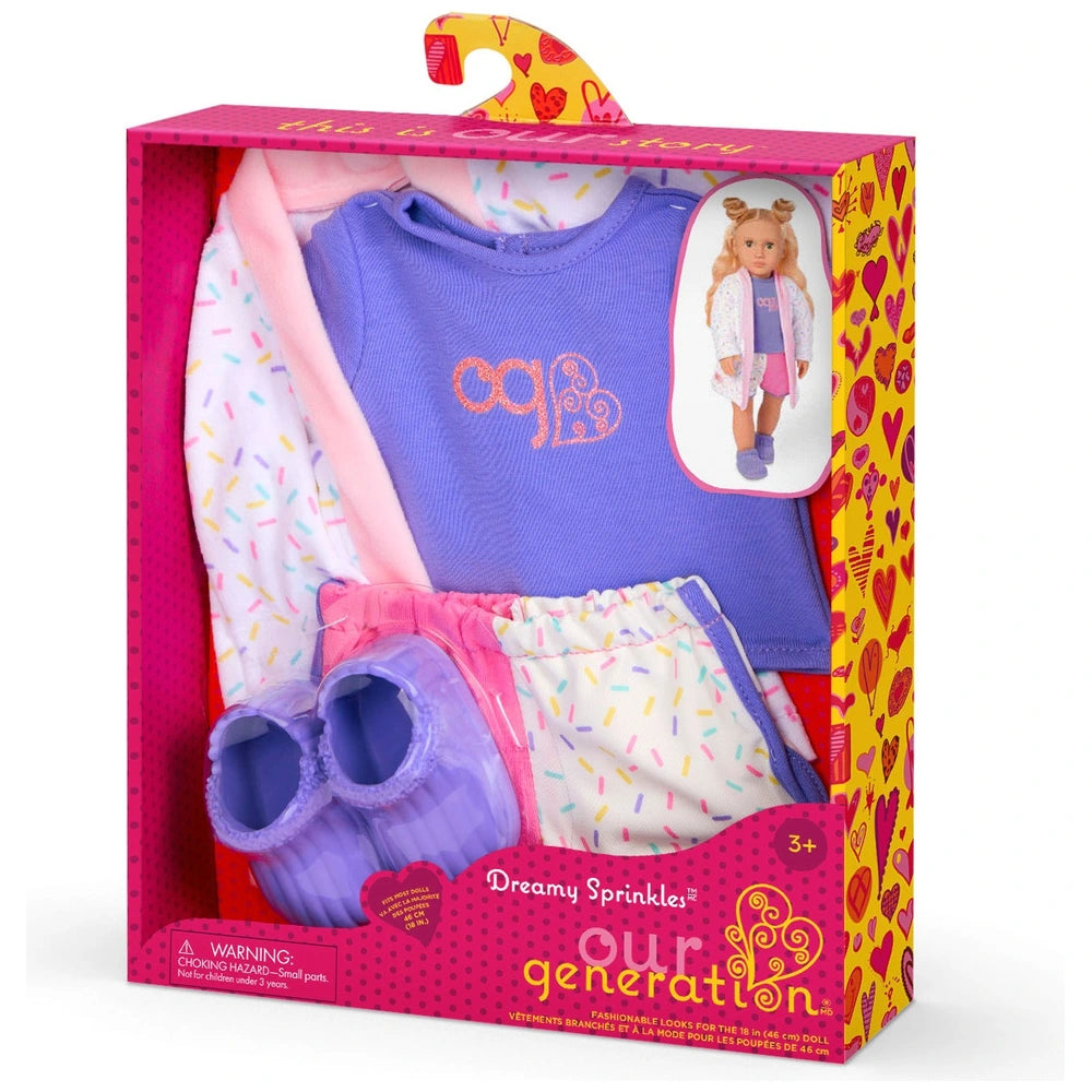 Our Generation Pajama Outfit With Sweet Tart Plush