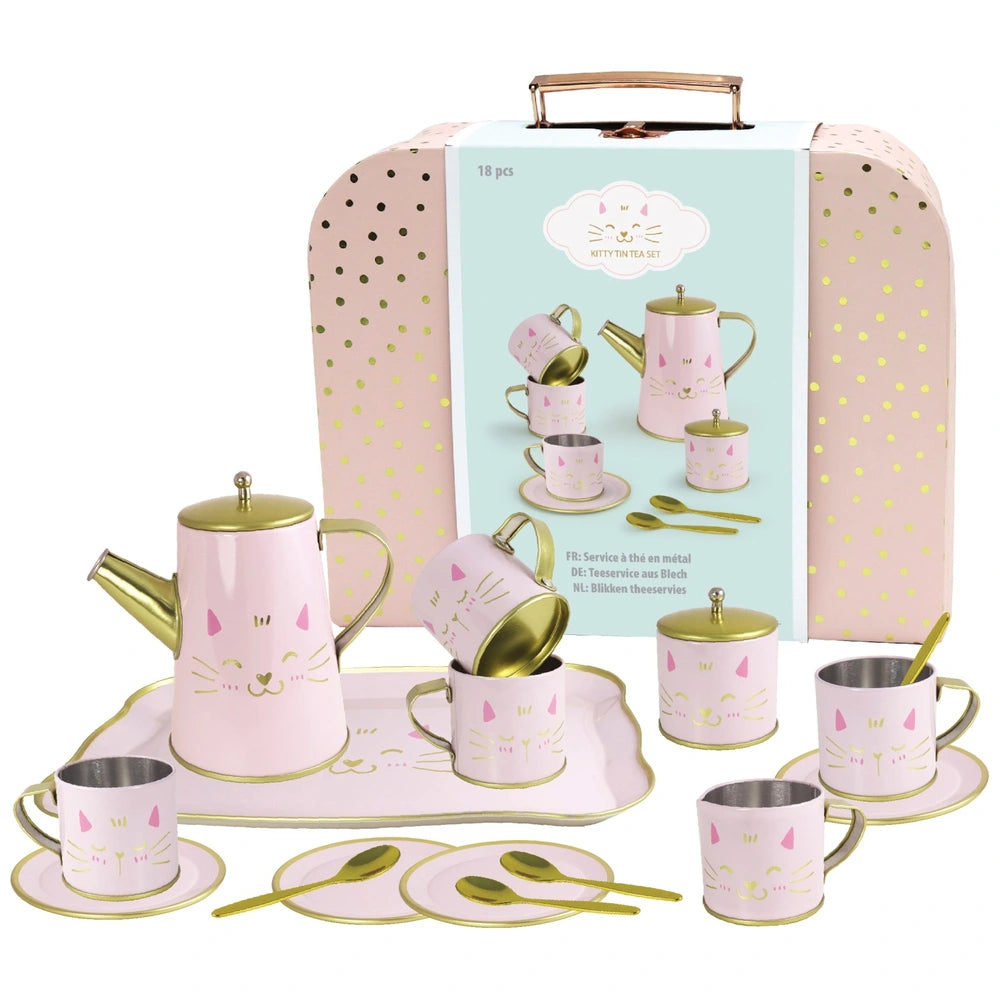 Kitty Tin Tea Set 18 Pieces