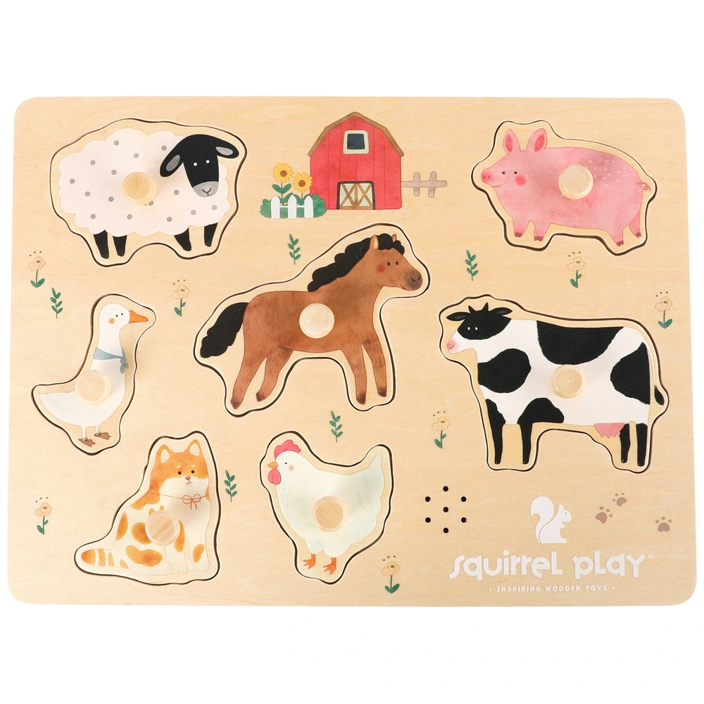 Squirrel Play Wooden Farm Animals Sound Puzzle