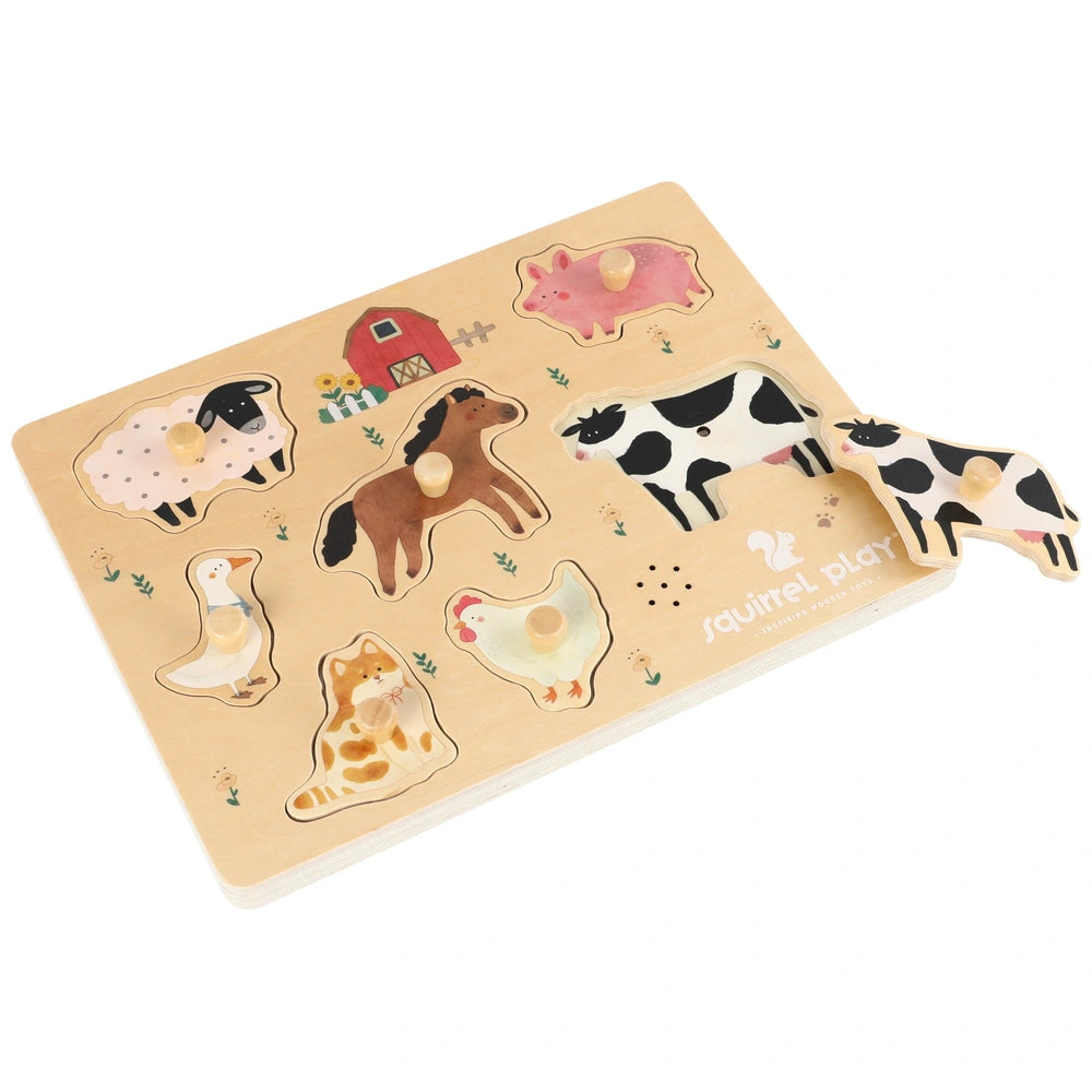 Squirrel Play Wooden Farm Animals Sound Puzzle