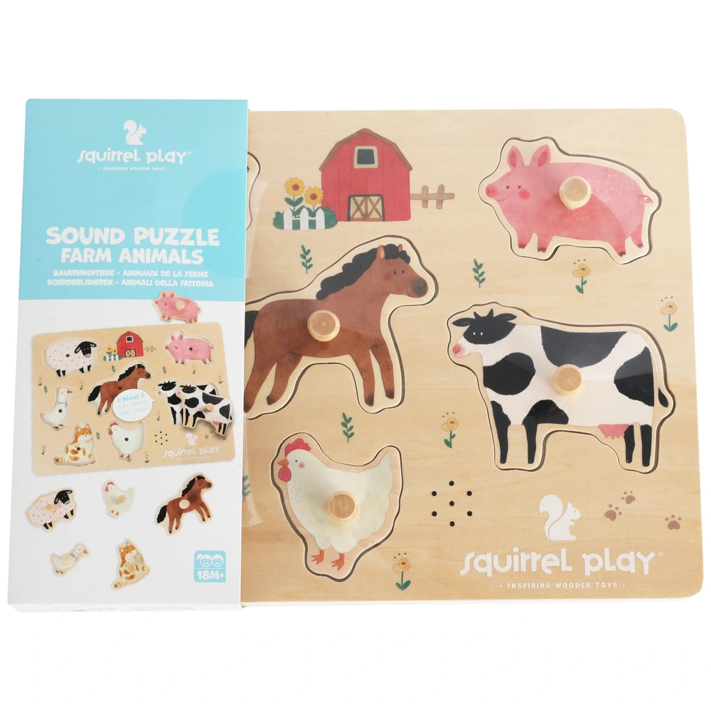 Squirrel Play Wooden Farm Animals Sound Puzzle