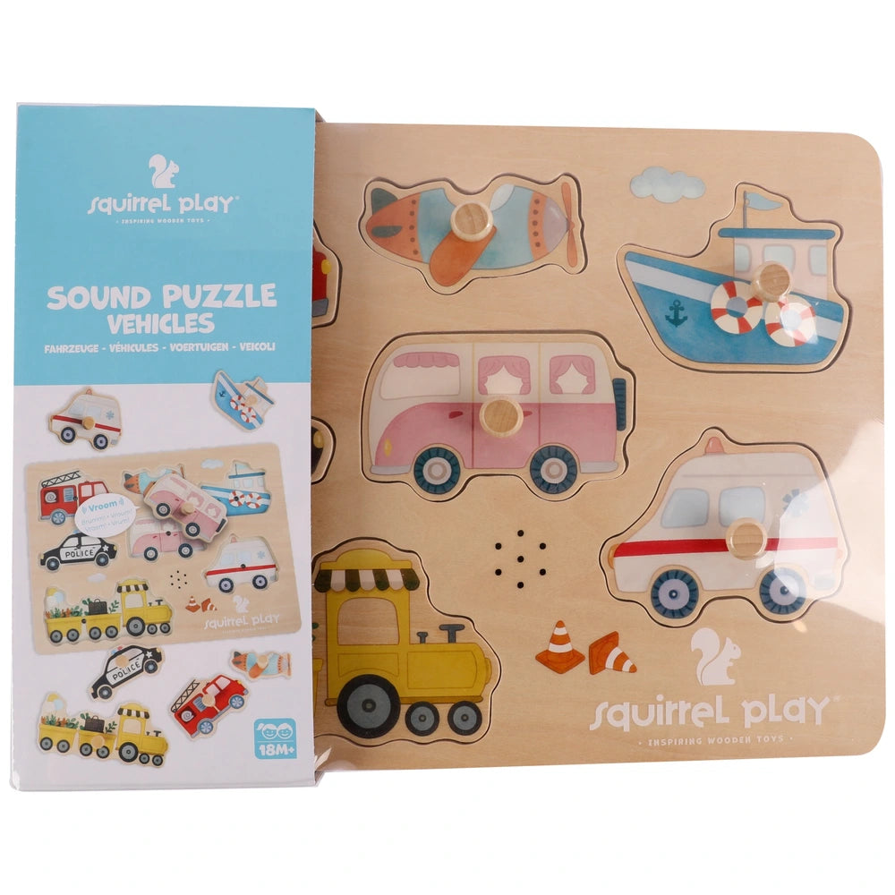 Squirrel Play Wooden Vehicles Sound Puzzle