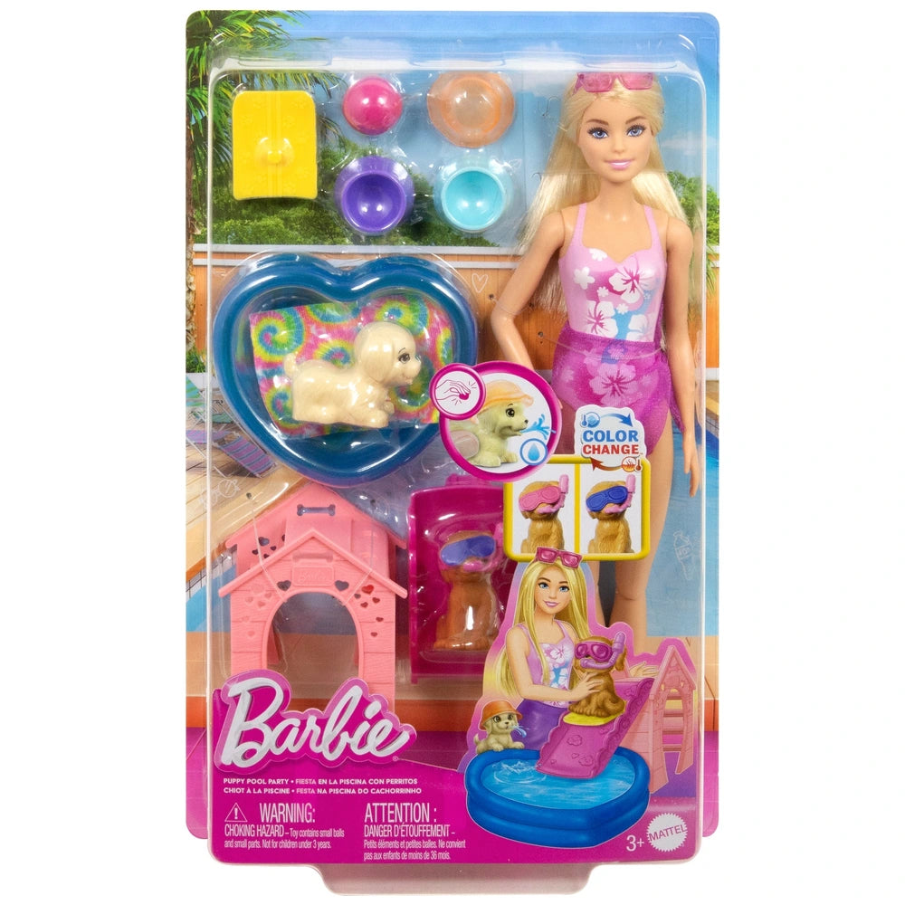 Barbie Puppy Pool Party Aloha Blonde Hair